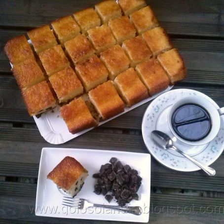 bizcocho con tropezones de chocolate