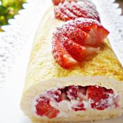 Brazo gitano de fresas con nata