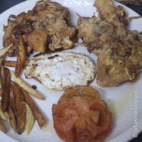 Cabezada de lomo con patatas envueltas