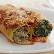 Canelones de carne con espinacas