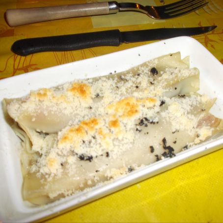 Canelones de berenjena con trufas
