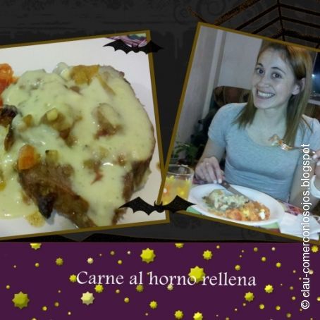 Carne al horno rellena