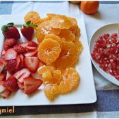 Carpaccio de mandarina, fresa y granada. - Paso 1