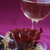 Champiñones al ajillo con peineta crujiente de Jamón puro de bellota - Paso 2