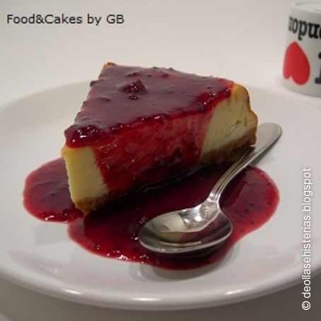 Cheesecake con coulis de frutos rojos en Thermomix