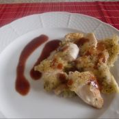 Pollo en tempura con salsa de ciruelas