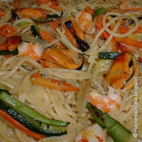 Espaguetis mar y tierra