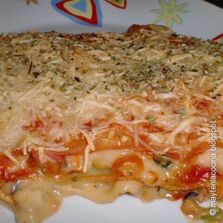 LASAÑA DE MEJILLONES Y GAMBONES