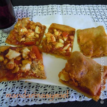 Coca de tomate destapada de Castellón.