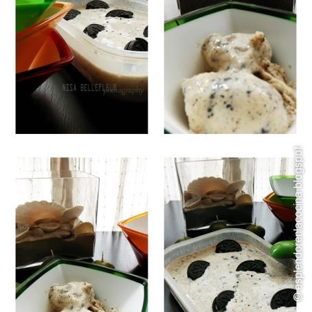 Helado de vainilla y Oreo