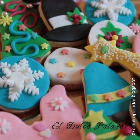 Galletas navideñas decoradas con fondant