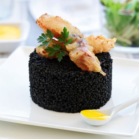 Cuscús Negro con Puntillas de Calamar