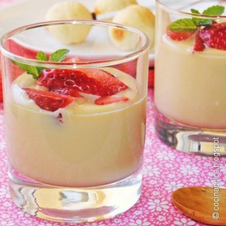 Crema de chocolate blanco y caramelo