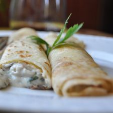 Crepes de champiñón y queso