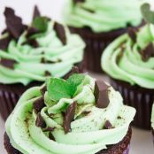 Cupcakes de menta y chocolate