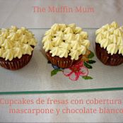Cupcakes de fresa con cobertura de mascarpone y chocolate blanco - Paso 4