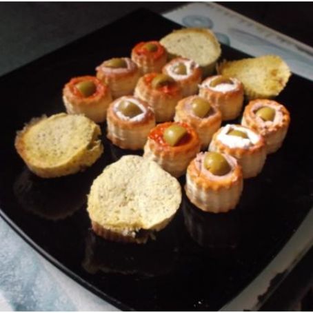 Volovanes con tortillas de calabacin