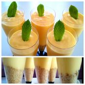 Copa de mousse de mango y crema