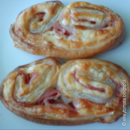 Palmeritas de queso y jamón de york