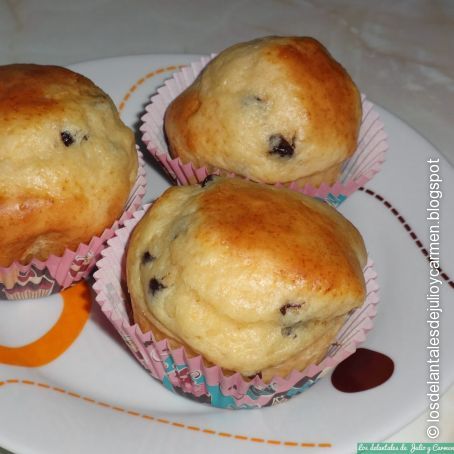 Magdalenas de leche condensada y chocolate