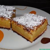 Brownie de chocolate blanco y manzanas