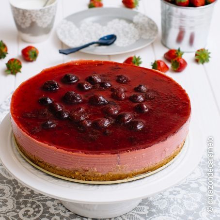 Tarta de fresas sin horno