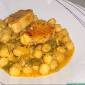 Garbanzos con salmón