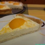 Tarta de queso con melocotones
