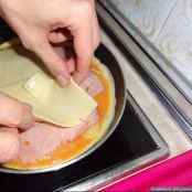 Tortilla rellena de jamón y queso - Paso 4