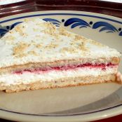 Dacquoise de caramelo y frambuesa