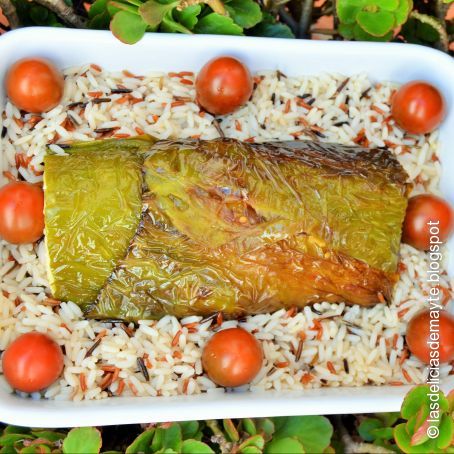 Rollo veraniego con ensalada de arroz