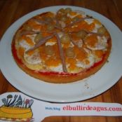 piizza marinera  anchoas y salmon  (trampantojo tarta dulce)