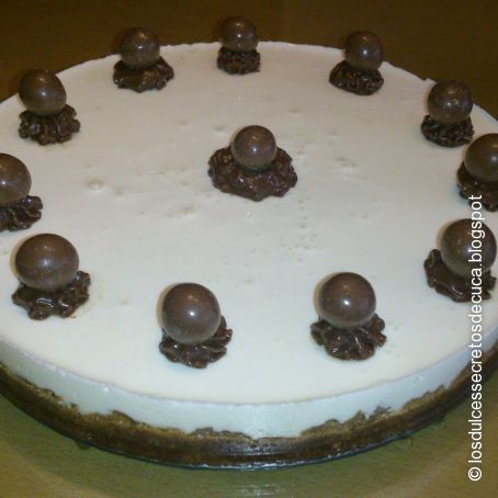 Tarta de yogur griego, limón y crema de cacao