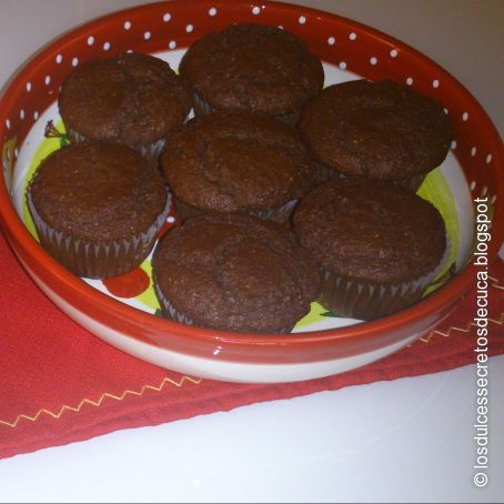 Magdalenas de chocolate y mermelada de higos