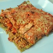Lasaña vegetal con soja texturizada