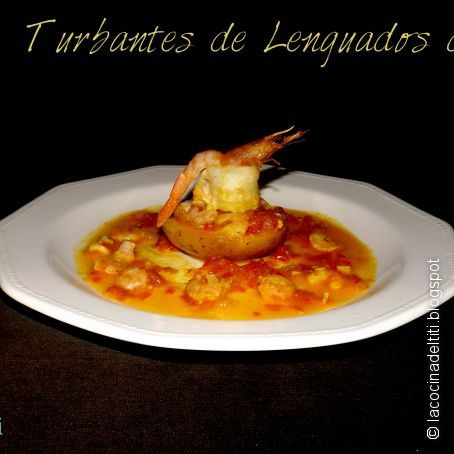Turbantes de Lenguado con Gambas