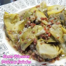 Alcachofas con jamón (sin gluten, huevo ni lactosa)