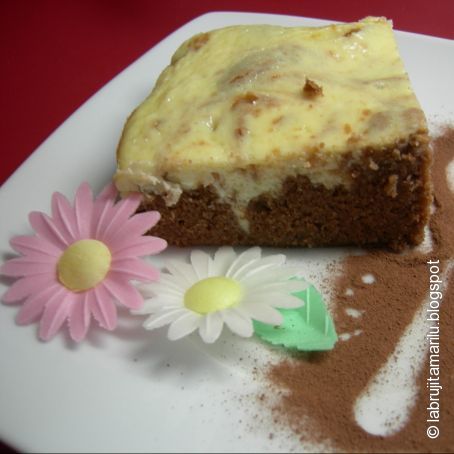Brownie de chocolate y queso crema