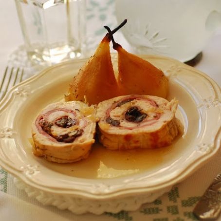 POLLO RELLENO CON PERAS