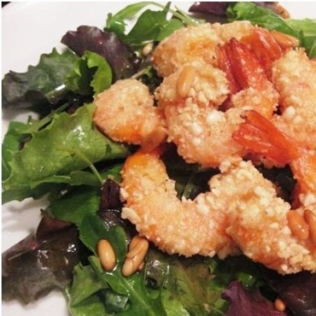 Ensalada de gambas crujientes