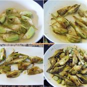 Ensalada templada de alcachofas, habitas y queso. - Paso 3