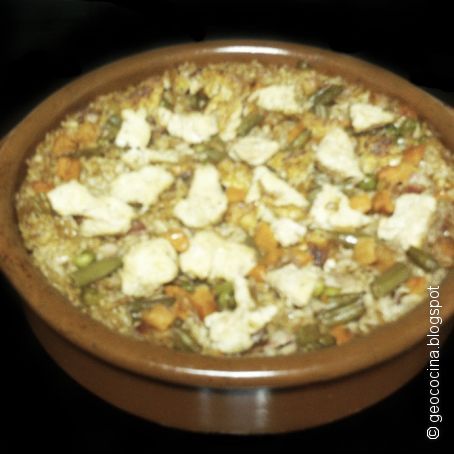 Arroz al horno con verduras y soja