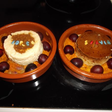 Flan con frutas