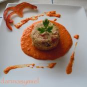 Flanecitos de atún y pimientos.