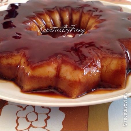 Flan de almendras y galletas