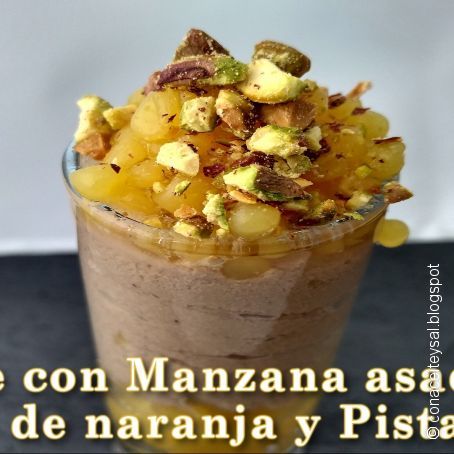 Foie con Manzana asada,Caviar de Naranja y Pistachos