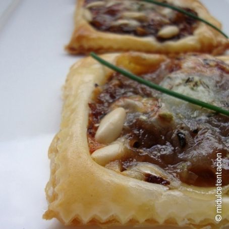 Tartaletas rellenas de Mermelada de Cebolla y Queso de Cabra