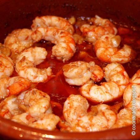 Gambas al ajillo con vino blanco