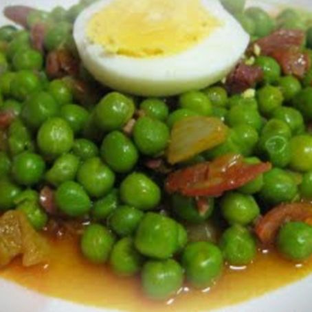 Potaje de guisantes con chorizo