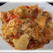Guiso de patatas, arroz y bacalao - Paso 1